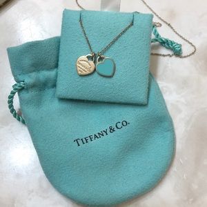Mini Double Heart Tag Pendant with Chain